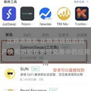 比特派隐私 比特派钱包的资产快照功能在多链交易中的应用